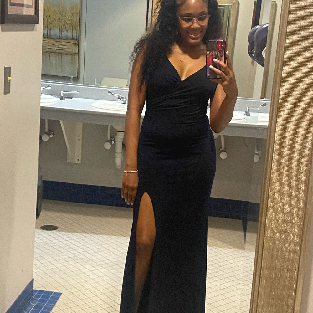 Elegant Navy Evening Dress